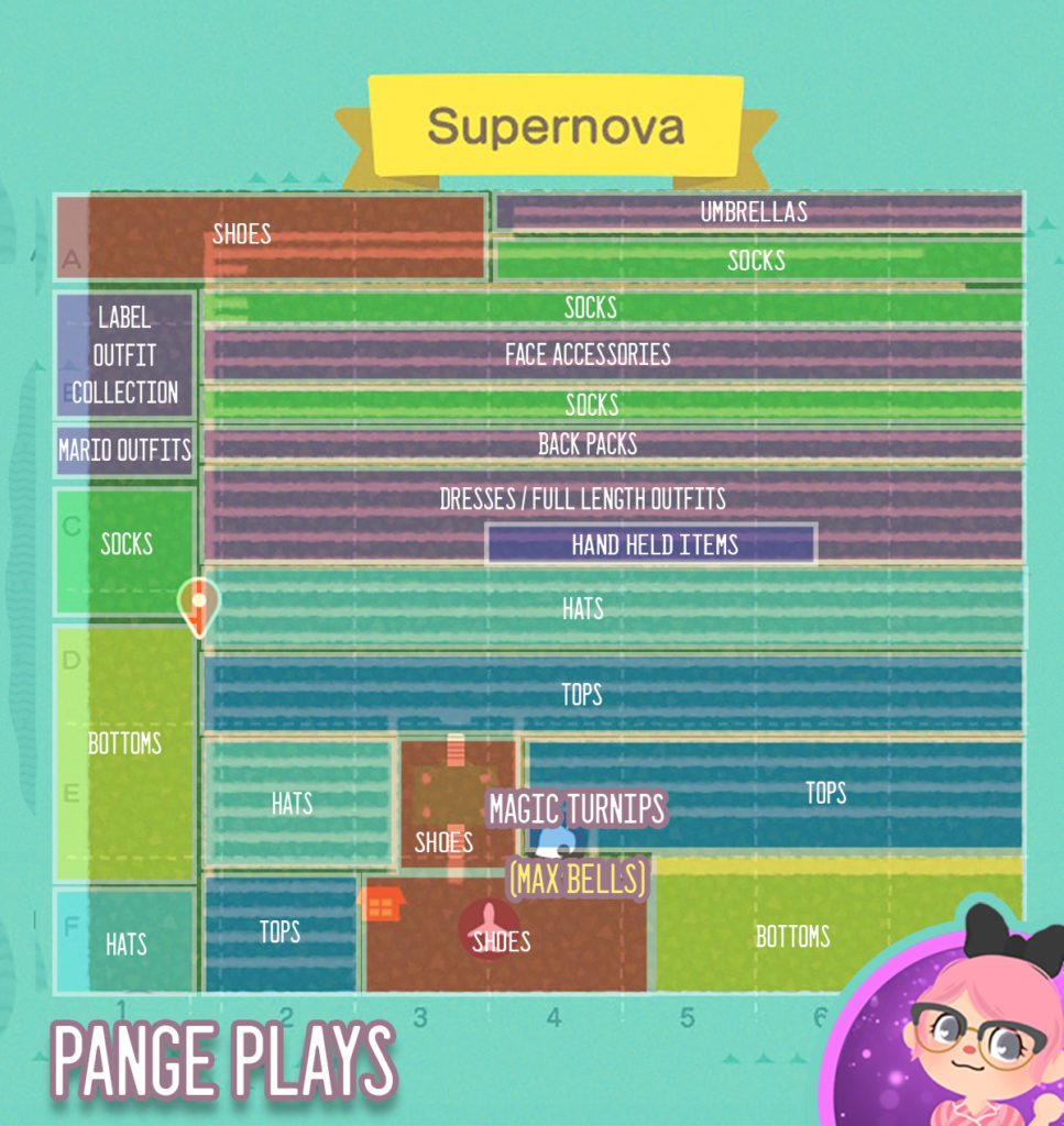Supernova Clothing Map Animal Crossing Treasure Islands