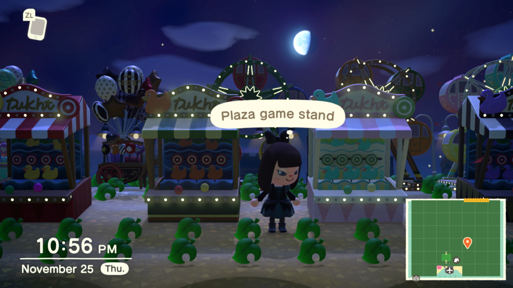 Plaza game stand Animnal Crossing New Horizons Treasure Island