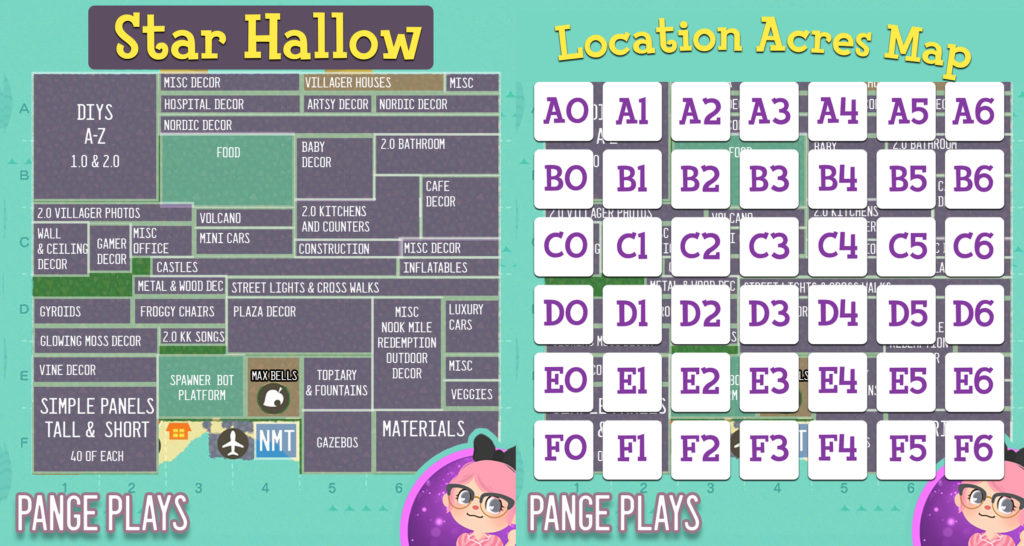 Star Hallow - Location Acres Map