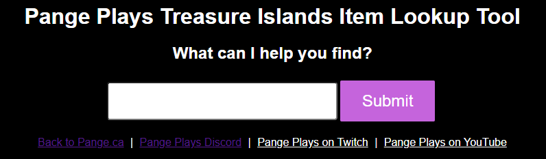 Treasure Island Item Search