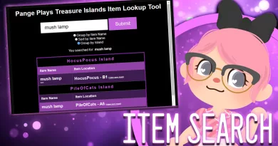 Treasure Island - we support searching by item name!